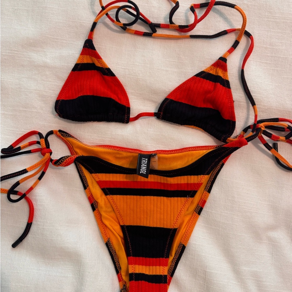 Triangl Swimwear Orange and Red Bikini Set